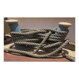 Tall Ship Bollard w Rope Print