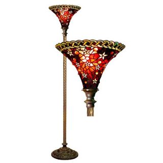 Tiffany style Vintage Star Torchiere Lamp