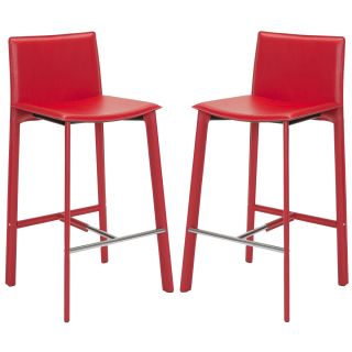 Safavieh Madison Ave 30 inch Red Leather Bar Stool (set Of 2)