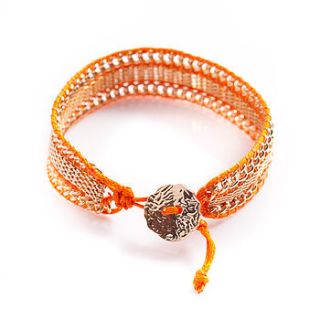 chain cuff, orange cord by francesca rossi designs