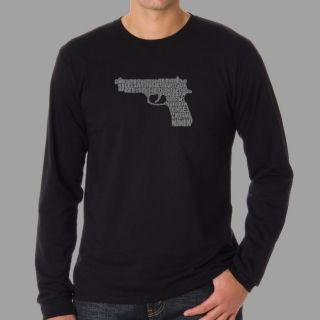 Los Angeles Pop Art Los Angeles Pop Art Mens Gun T shirt Black Size S