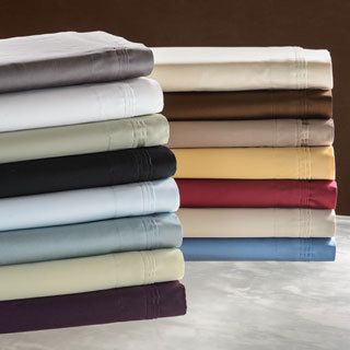 None Egyptian Cotton 650 Thread Count Solid Color Pillowcase Set Blue Size Standard