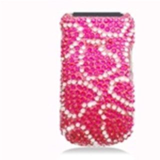 For Boost Mobile Samsung Factor M260 Accessory   Pink Heart Full Rhinestones Hard Case Proctor Cover Cell Phones & Accessories