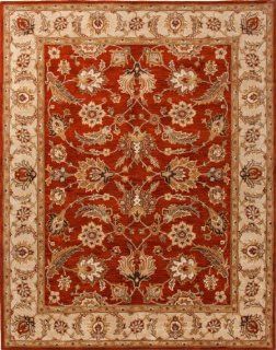 Traditional Oriental Pattern Red/Orange Wool Tufted Runner Rug 2.6x10   Area Rugs