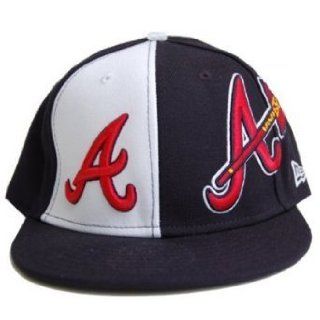 Atlanta BravesNew Era Custom Two Face Navy/White Fitted Hat, 7 1/2  Sports Fan Baseball Caps  Clothing