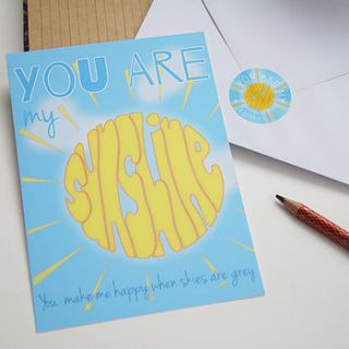you are my sunshine postcard and sticker by name art