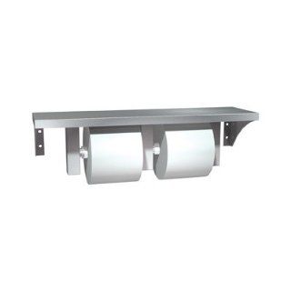Stainless Steel Shelf and Double Toilet Paper Holder Spindle Type Standard    