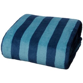Lcm Home Fashions, Inc. Luxury Printed Stripe Microplush Blanket Blue Size Twin