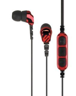 Scosche hp255mdrd Noise Isolation Earbuds with tapLINE II Remote & Mic   Wired Headsets   Retail Packaging   Black / Red Cell Phones & Accessories
