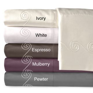 Veratex Grand Luxe Egyptian Cotton Sateen 800 Tc Deep Pocket Swirl Sheet Set Or Pillowcase Separates Brown Size Queen