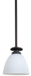 Canarm IPL256A01ORB New Yorker 1 Light Pendant Fixture, Flat Opal Glass and Oil Rubbed Bronze   Ceiling Pendant Fixtures  