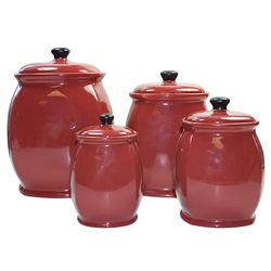 American Atelier Hearthstone Chili Red 4 piece Canister Set