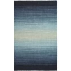 Martha Stewart Ombre Gradient Blue Wool Rug (4 X 6)
