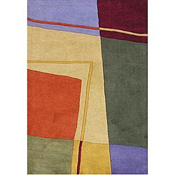 Hand tufted Metro Angels Multicolor Wool Rug (8 X 10)