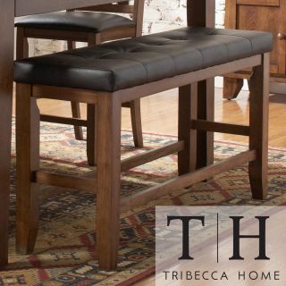 Tribecca Home Kai Oak Brown Casual 24 inch Backless Counter Height Bench