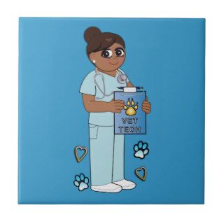 Veterinary Technician Appreciation Hearts and Paws Tiles