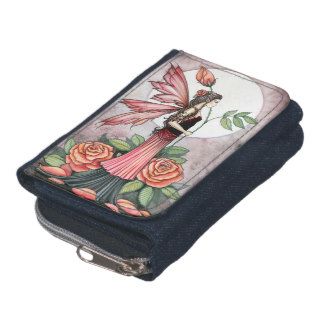 Rose of Fire Fairy and Red Roses Fantasy Art Wallet