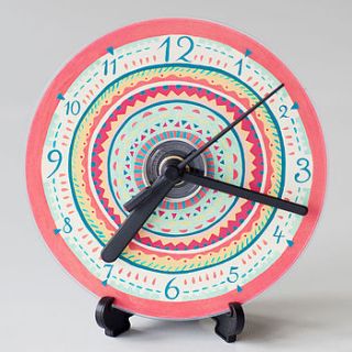 aztec compact disc clock by emma randall illustration