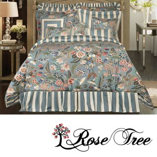Rose Tree Rose Tree Flora 4 piece King size Comforter Set Blue Size King