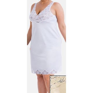 Ilusions Womens Plus Size Lace Detail Antistatic Full Slip