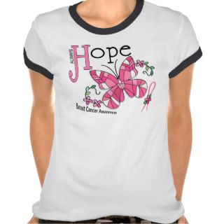 Stained Glass Butterfly Breast Cancer T shirt