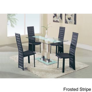 Center Stripe Glass Dining Table