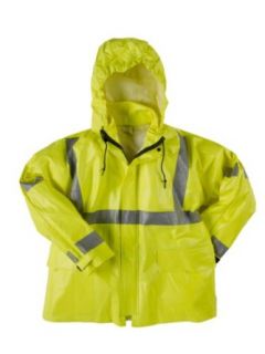 Neese 267AJ Dura Arc II Series PVC/Nomex ANSI Class 3 Arc Flash Jacket with Tuck Away Hood, 2X Large, Fluorescent Yellow Protective Lab Coats And Jackets