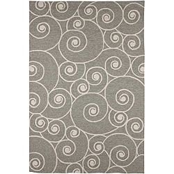Hand hooked Grey Contemporary Area Rug (3 6 X 5 6)