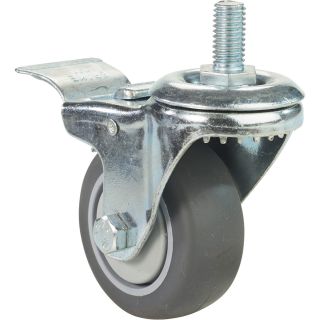 Fairbanks Thermoplastic Rubber Total Lock Swivel Caster — 200-Lb. Capacity, 3in., Model# TL-S11-03-3TPR  Up to 299 Lbs.