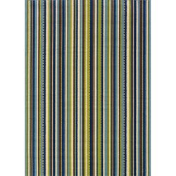 Blue/brown Striped Outdoor Area Rug (67 X 96)