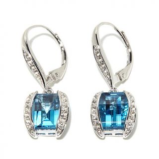 Victoria Wieck 3.89ct Swiss Blue Topaz and White Topaz Earrings