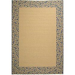 Indoor/outdoor Natural/blue Synthetic Rug (53 X 77)