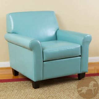 Christopher Knight Home Oversized Teal Blue Bonded Leather Club Chair