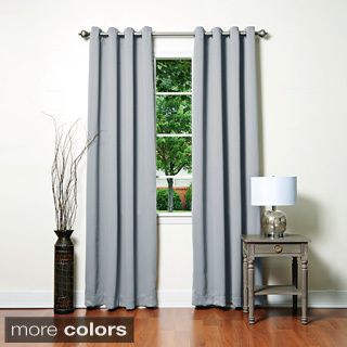 None Grommet Top Thermal Insulated 84 inch Blackout Curtain Panel Pair Black Size 52 x 84