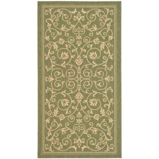 Poolside Olive/ Natural Indoor/ Outdoor Power loomed Rug (2 X 37)