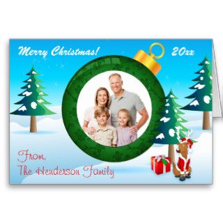 Personalized Christmas Ornament Photo Card 4 Card