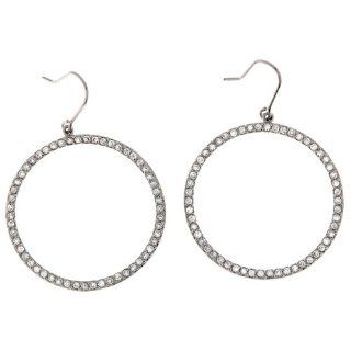 Sterling Silver Cubic Zirconia Circle Earrings by CW Jewelry