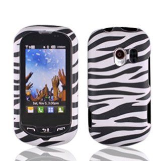 LG VN271 / Extravert Graphic Rubberized Protective Hard Case   Black Zebra Cell Phones & Accessories