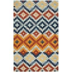 Hand hooked Chelsea Southwest Multicolor Wool Rug (79 X 99)