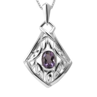 Sterling Silver Amethyst Celtic Knot Necklace (Thailand) Necklaces