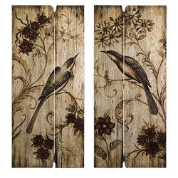 Set Of 2 Americana Feathered Friends Deep Forest Wall Displays