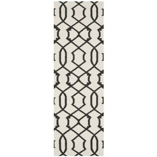 Transitional Safavieh Handwoven Moroccan Dhurrie Ivory Wool Rug (26 X 8)
