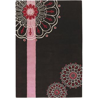 Large Hand tufted Mandara Brown/pink New Zealand Wool Rug (79 X 106)