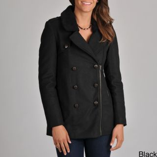 Members Only Womens Rachel Sherpa Collar Pea Coat