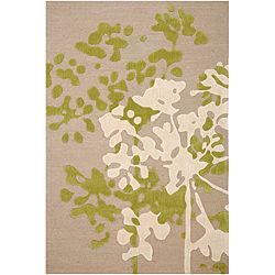 Hand tufted Beige/ Ivory Floral Area Rug (76 X 96)