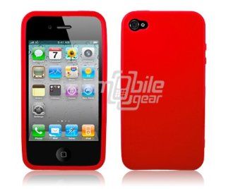 VMG RED SOLID Color Premium 1 Pc TPU Hard Rubber Gel Skin Case Cover for Appl Cell Phones & Accessories