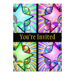 Starburst Kaleidoscope Of Rainbow Colors Personalized Announcement