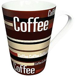 Konitz Coffee Stripes Brown 13 oz Mugs (set Of 2)