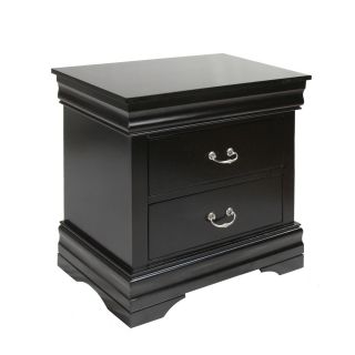 Furniture Of America Furniture Of America Laurelle Solid Wood 2 drawer Black Nightstand Black Size 2 drawer