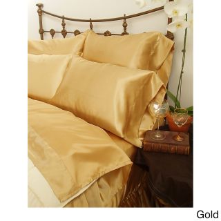 Scent Sation Charmeuse Ii Satin Queen size Sheet Set With Bonus Pillowcases Gold Size Queen